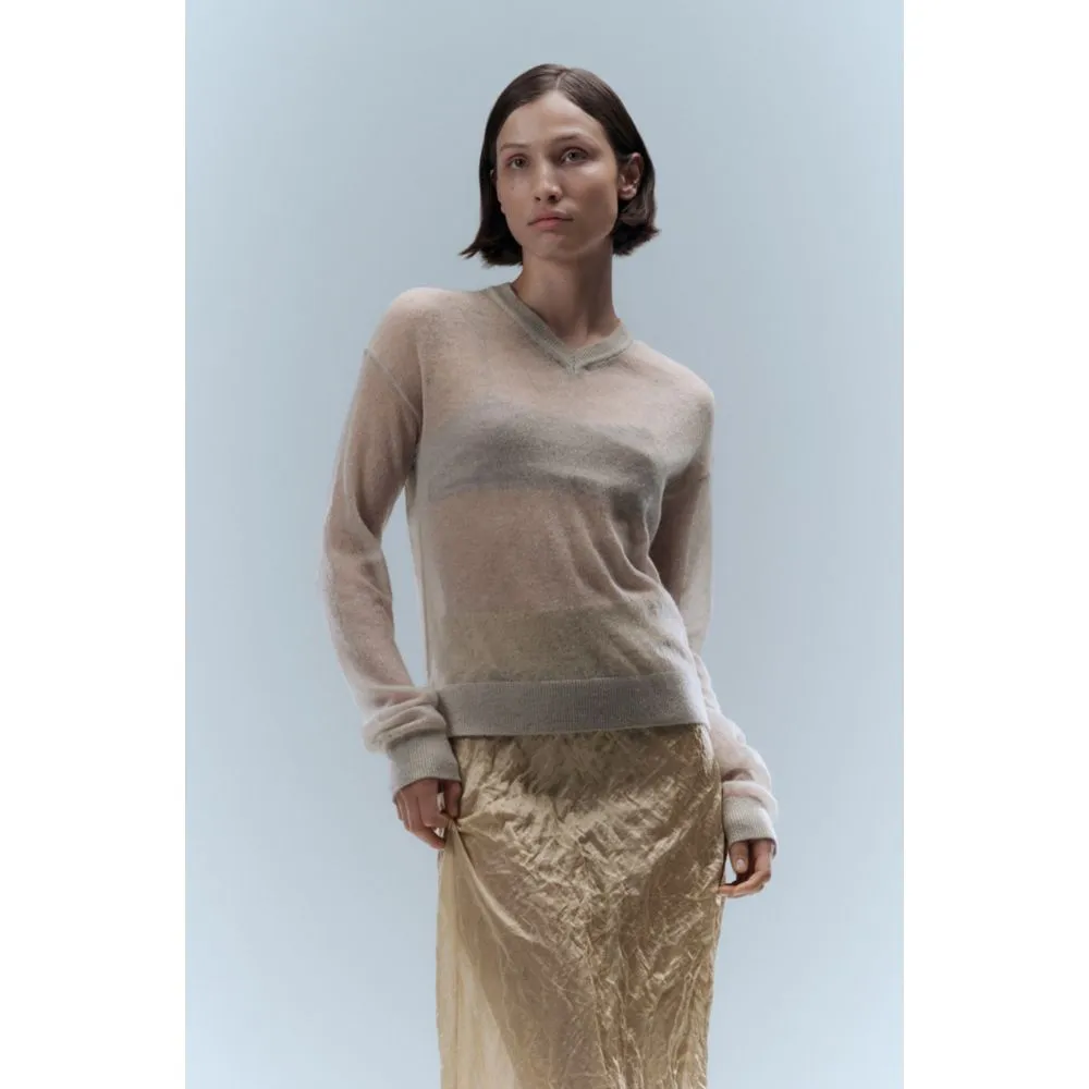V-neck sweater in a sheer knit