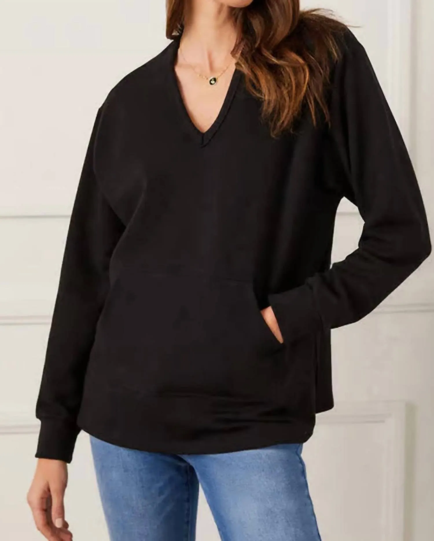 V-Neck Sweater In Black