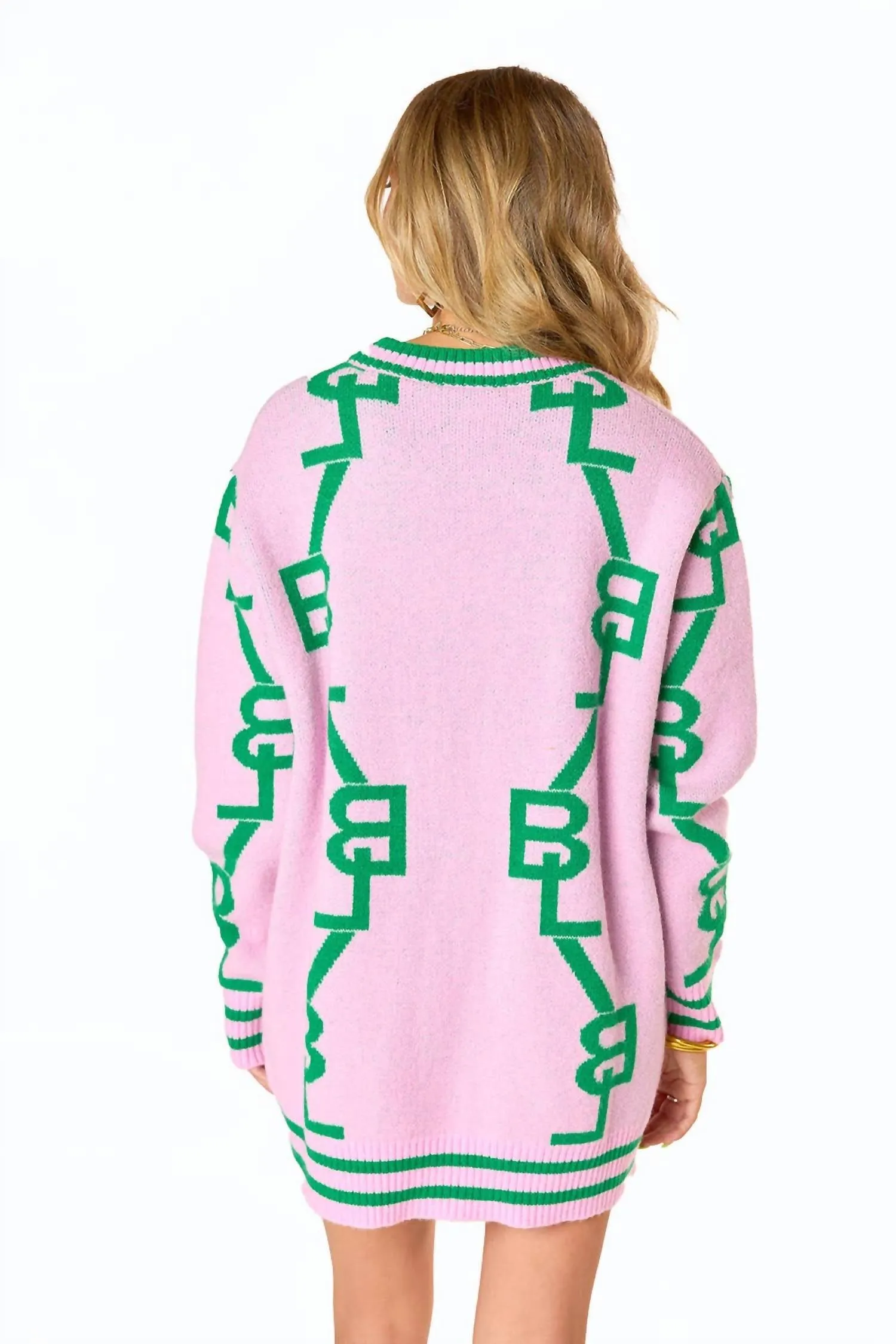Varsity Parfait Cardigan In Pink