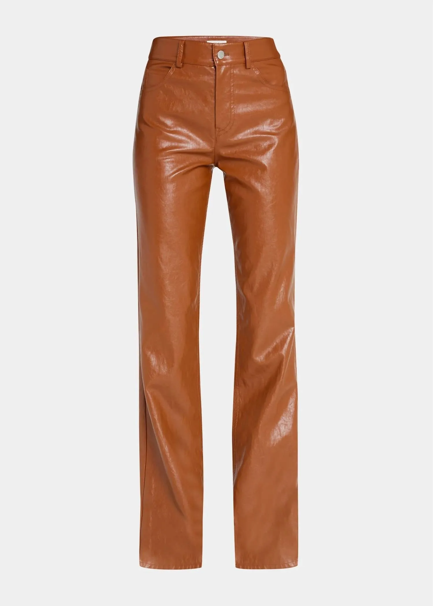 Vegan Leather Freddie Pant In Cognac