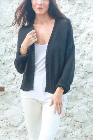 Veronica Cotton Cardigan In Black