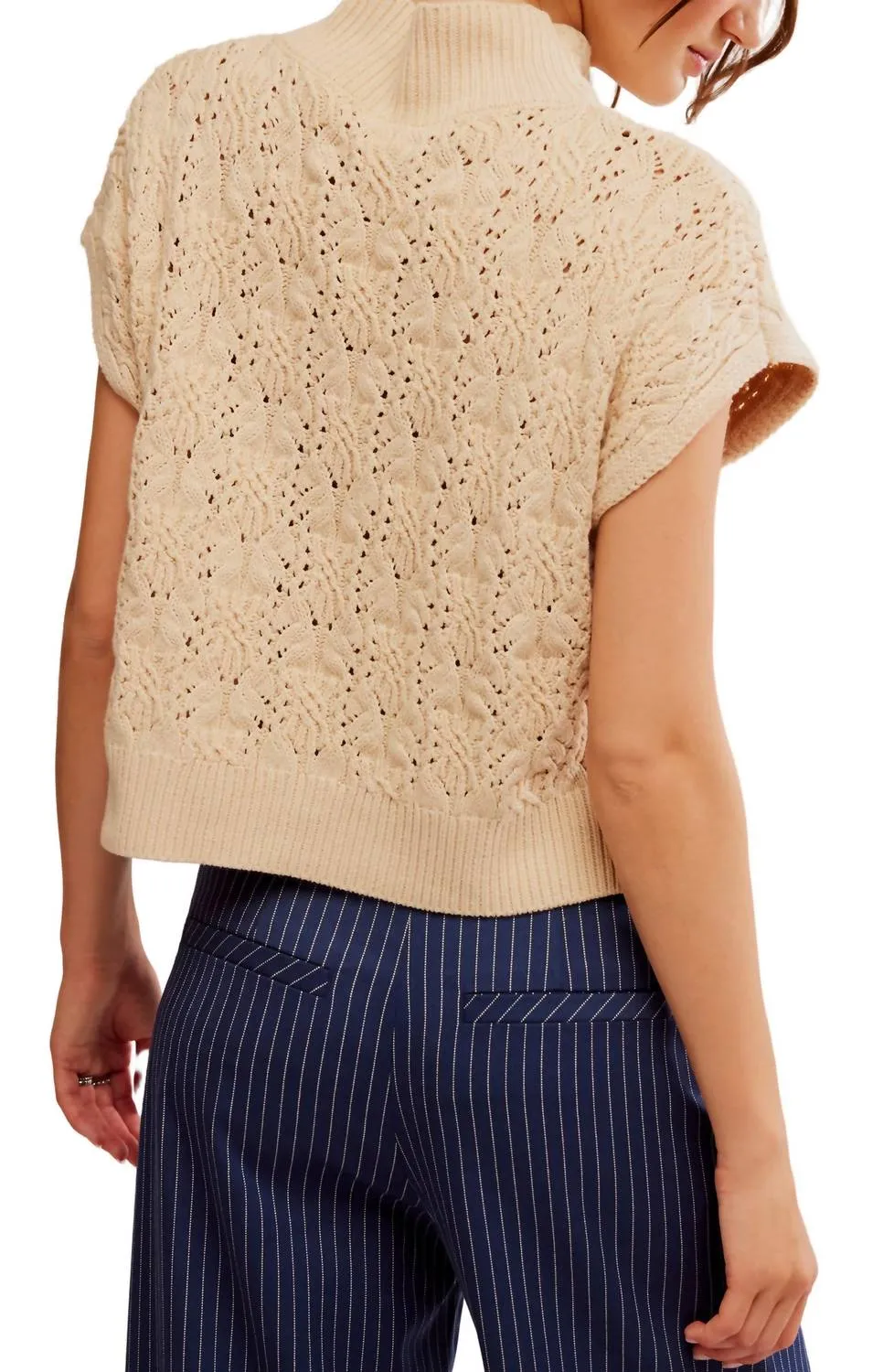Vickie Mock Neck Sweater In Macadamia