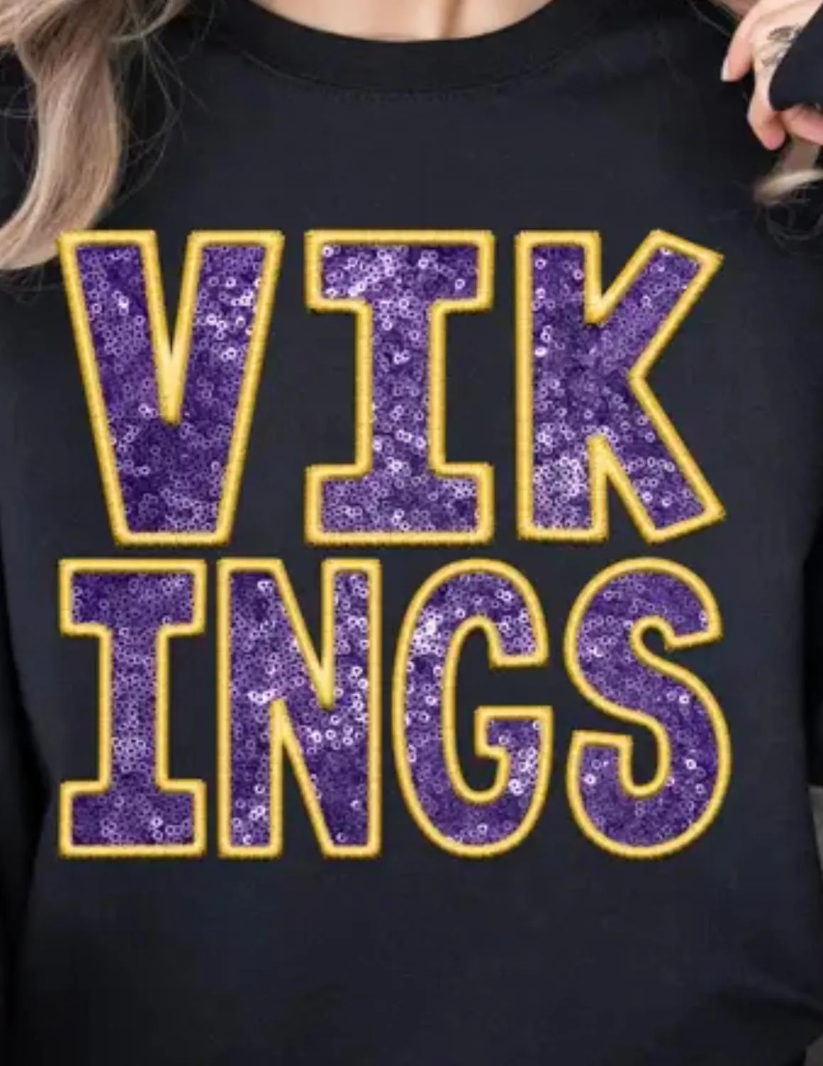 Vikings Football Crewneck In Black