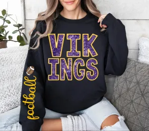 Vikings Football Crewneck In Black