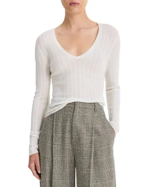 Vince Pointelle Stitch Wool-Blend Pullover