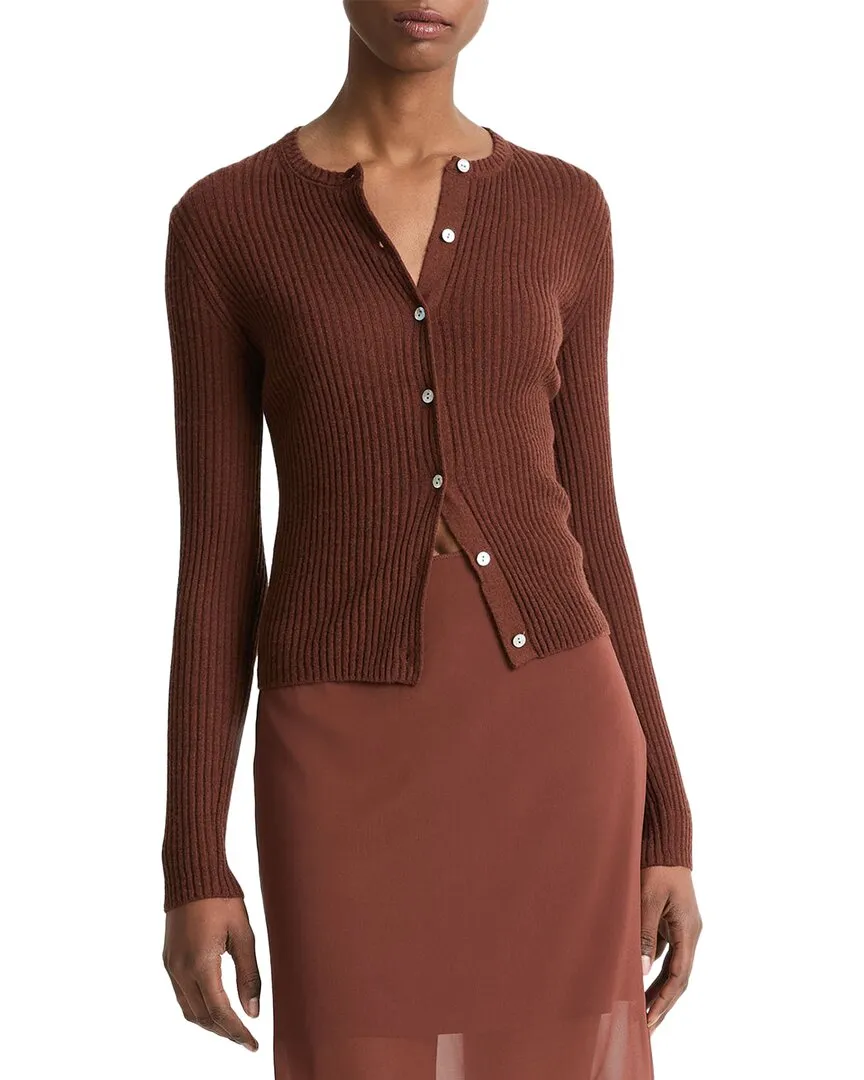 Vince Ribbed Cashmere & Silk-Blend Cardigan