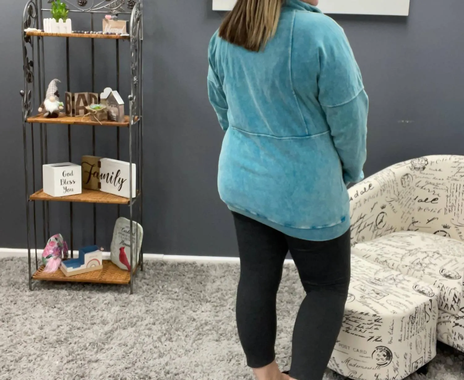 Vintage Wash Half-Zips In Ocean Blue