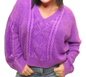 Washed Sweater In Purple
