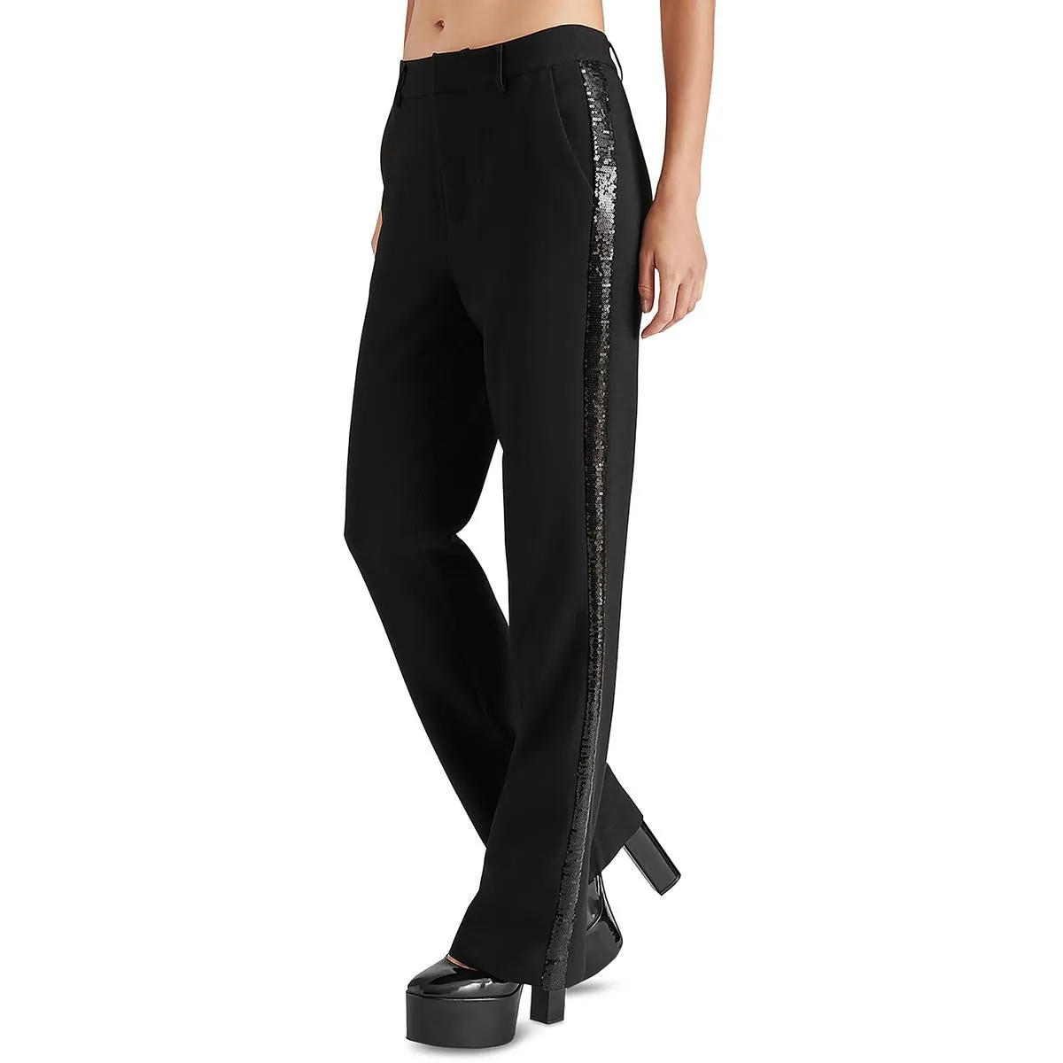 Waverly Womens Sequined Stripe Flared Pants