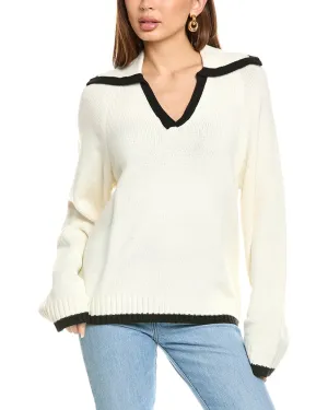 WeWoreWhat Collar V-Neck Sweater