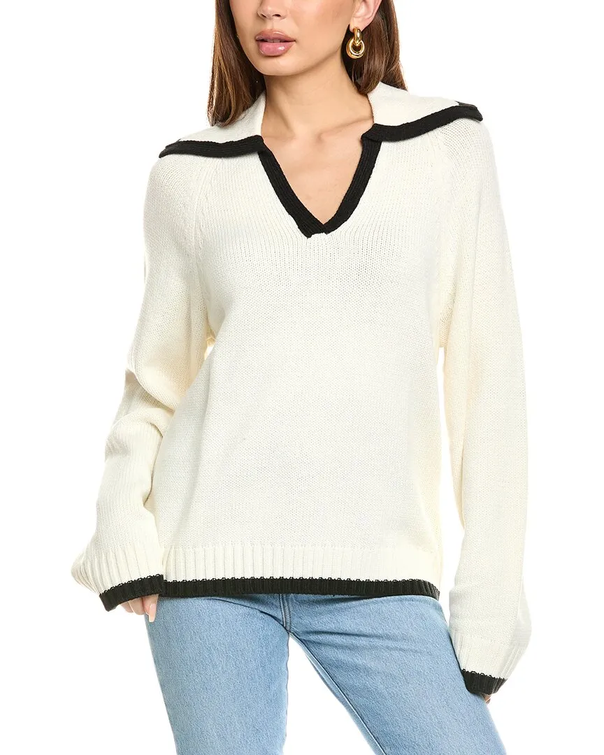 WeWoreWhat Collar V-Neck Sweater