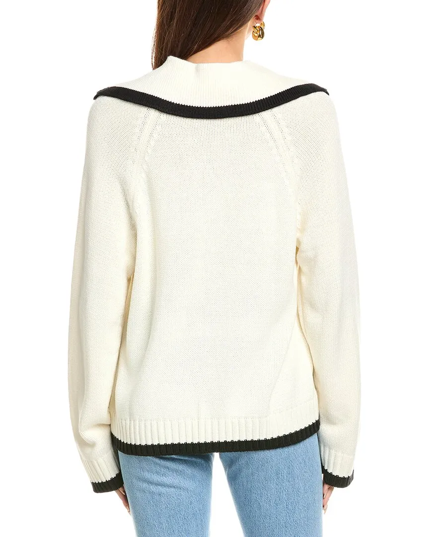 WeWoreWhat Collar V-Neck Sweater