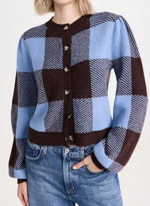 Winter School Cardigan In Chocolate Multi