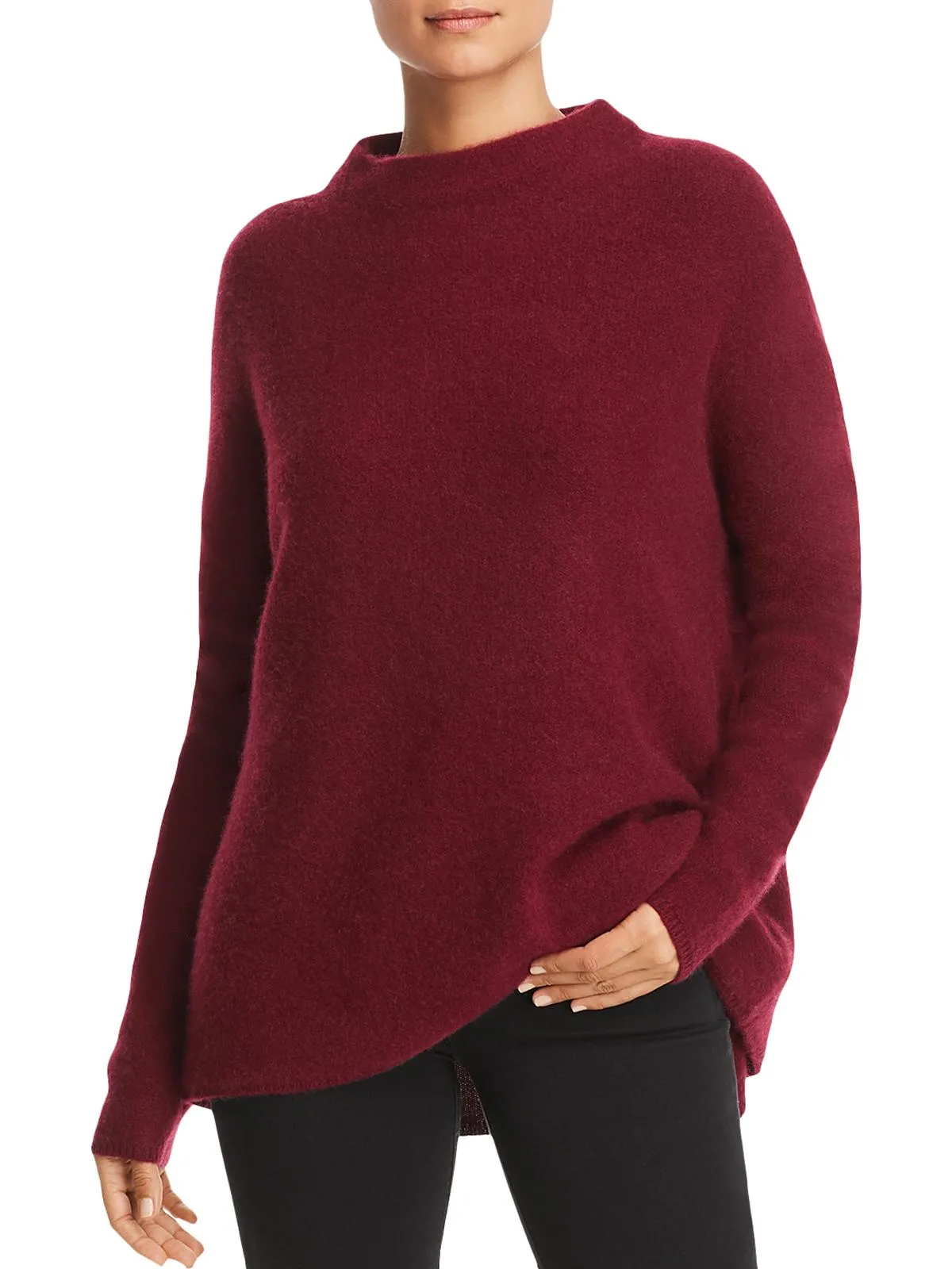 Womens Cashmere Funnel Neck Pullover Sweater