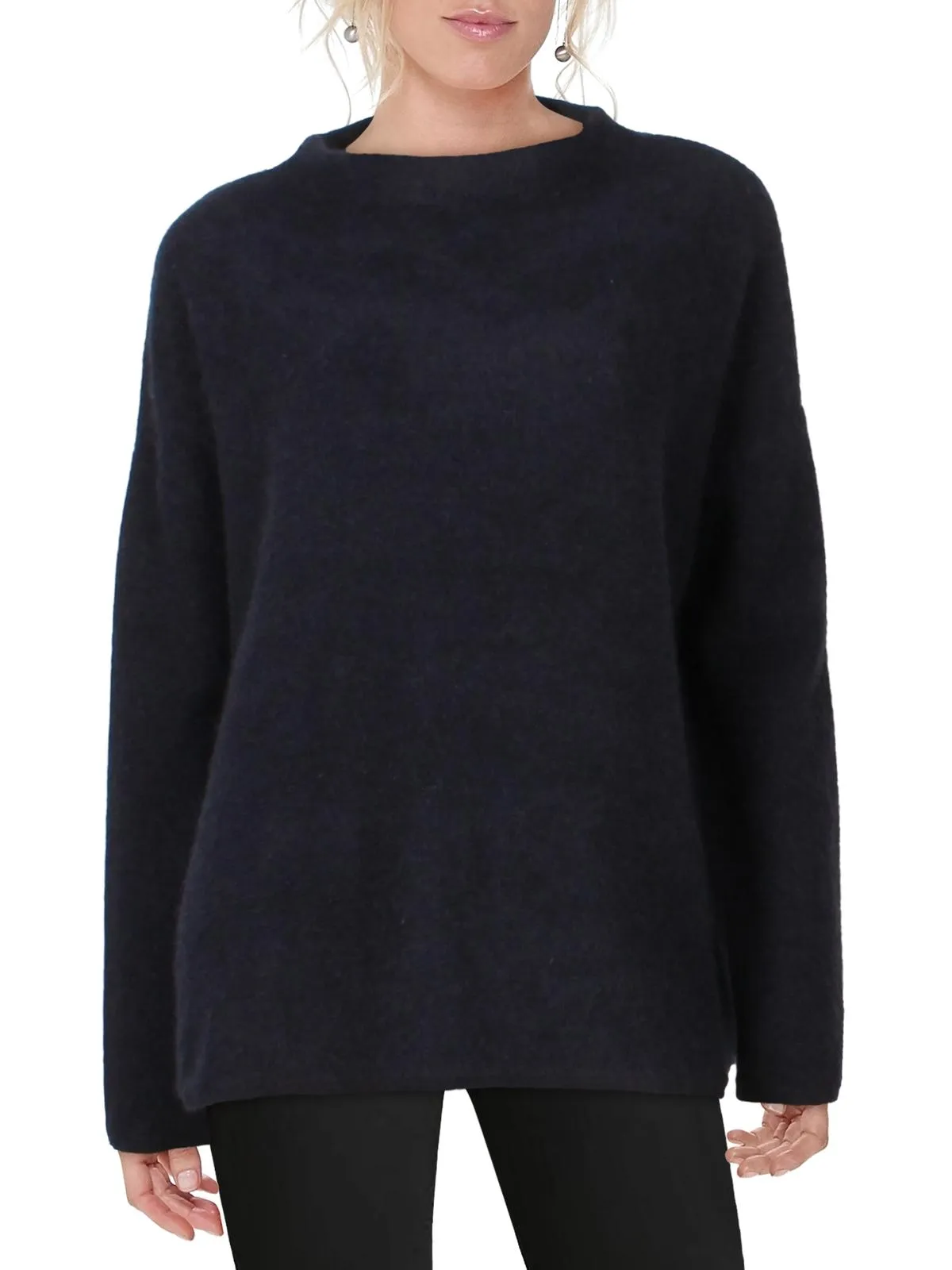 Womens Cashmere Funnel Neck Pullover Sweater