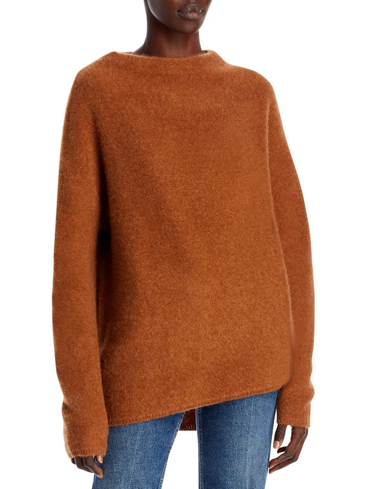 Womens Cashmere Funnel Neck Pullover Sweater