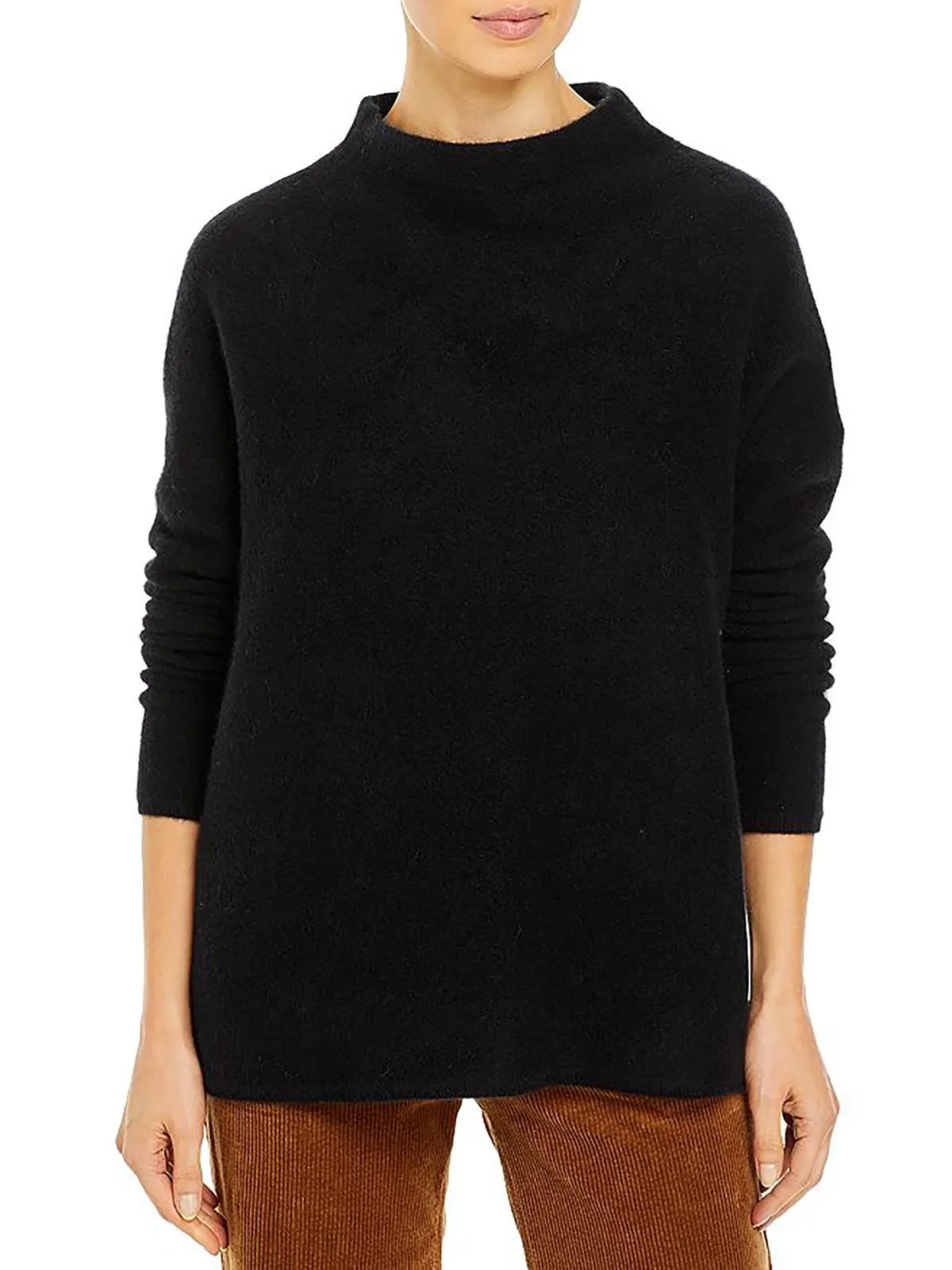 Womens Cashmere Funnel Neck Pullover Sweater