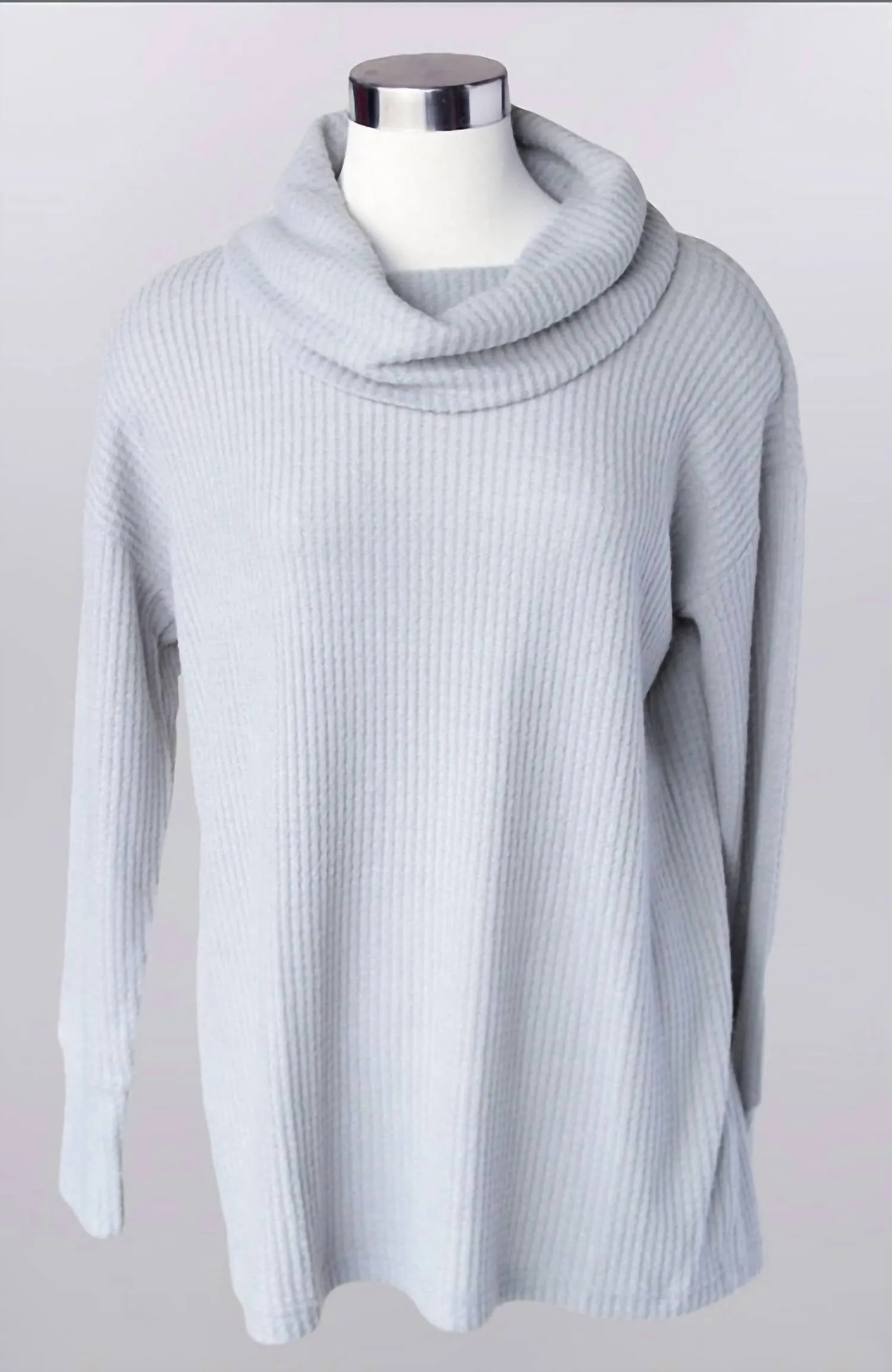 Women's Cowl Neck With Ties In Grey