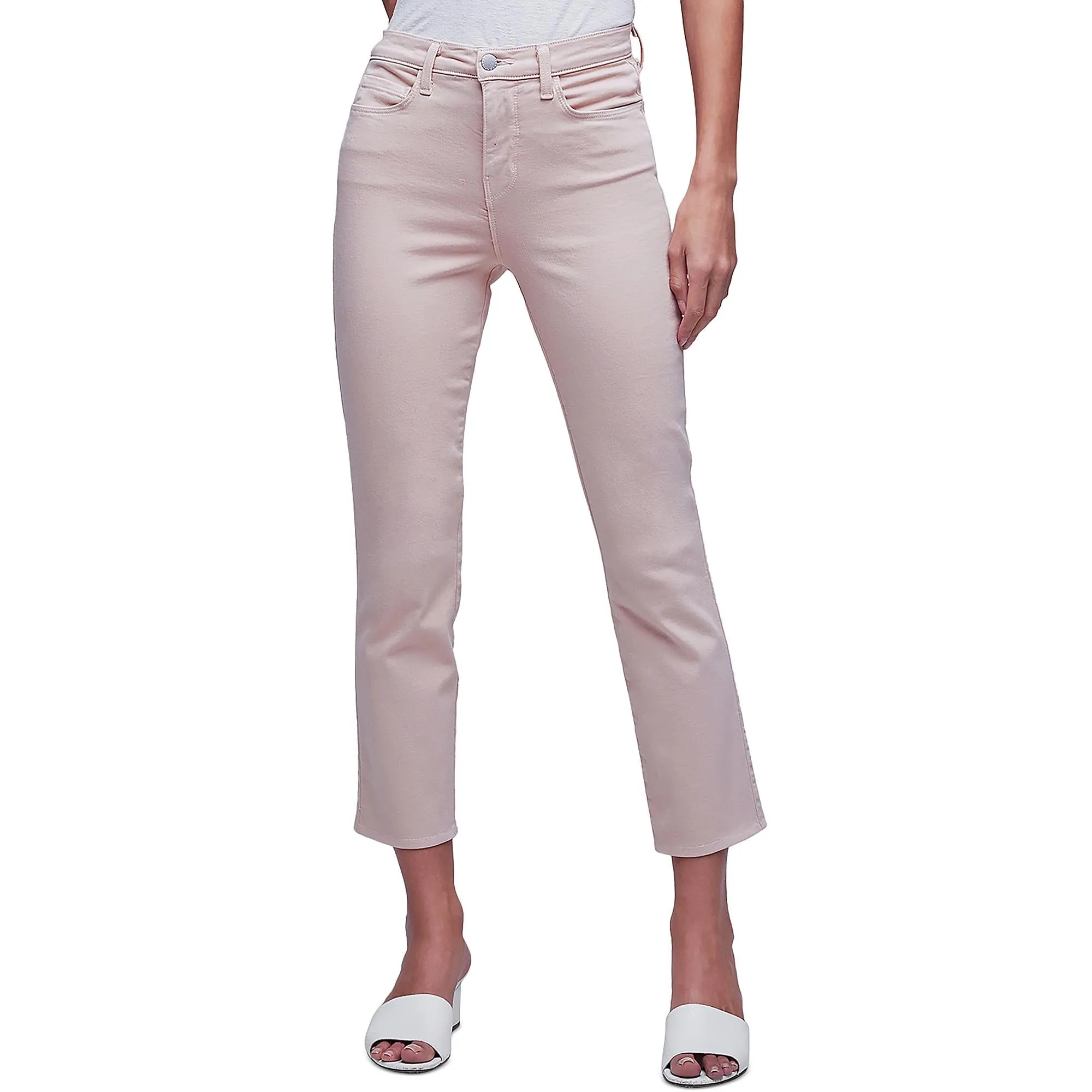 Womens Cropped High Rise Cigarette Jeans