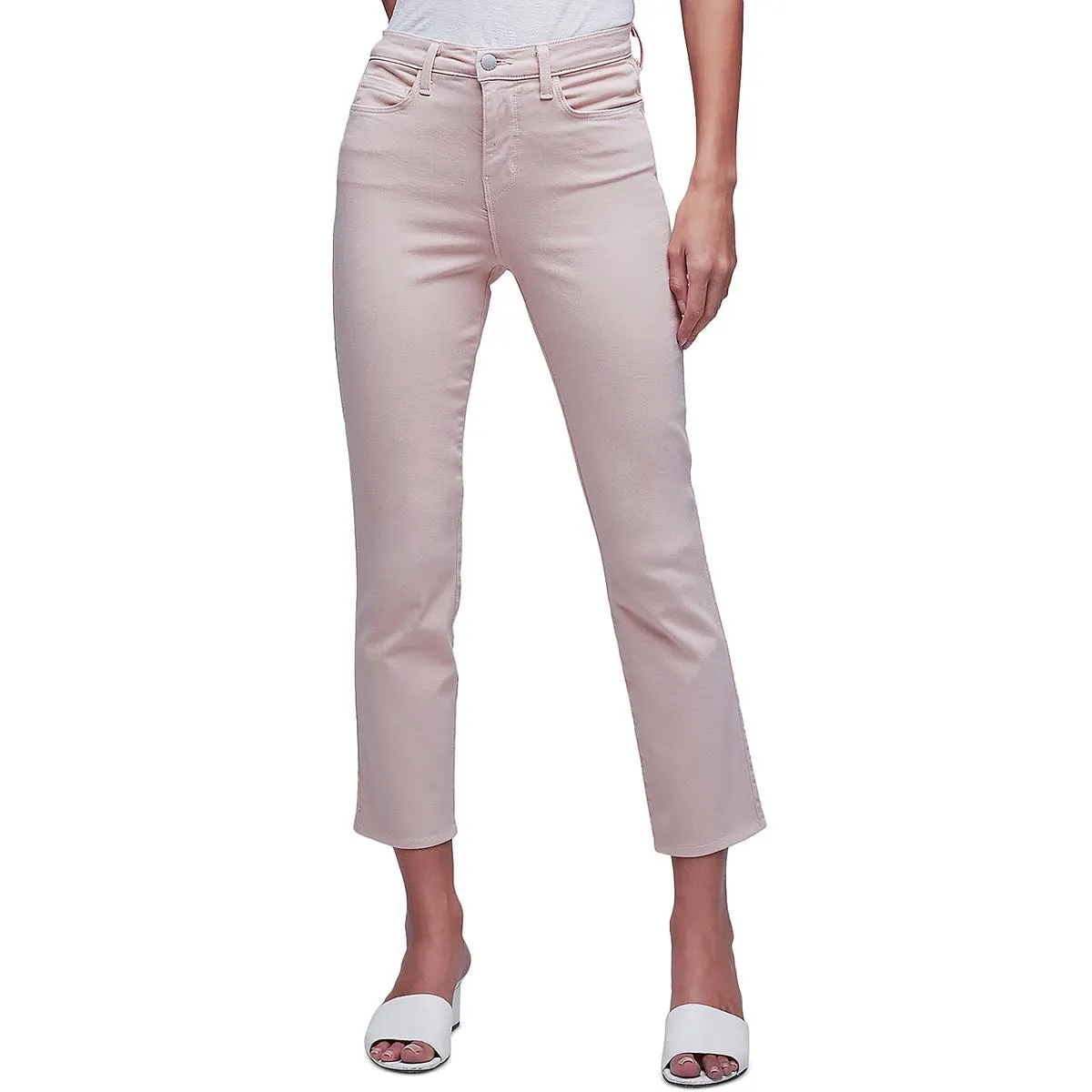 Womens Cropped High Rise Cigarette Jeans