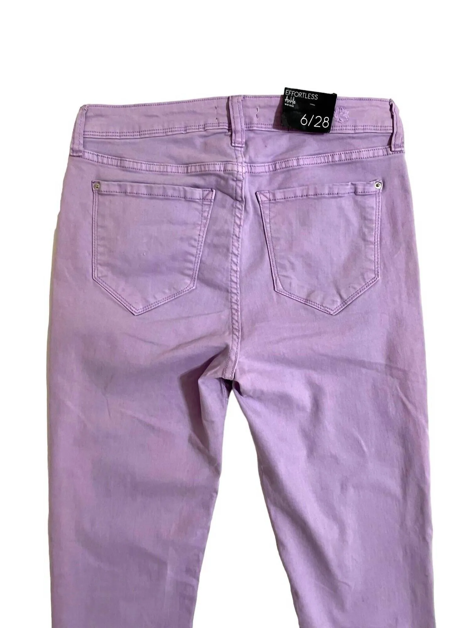 Women's Denim Effortless Ankle Mid Rise Skinny Jeans In Purple