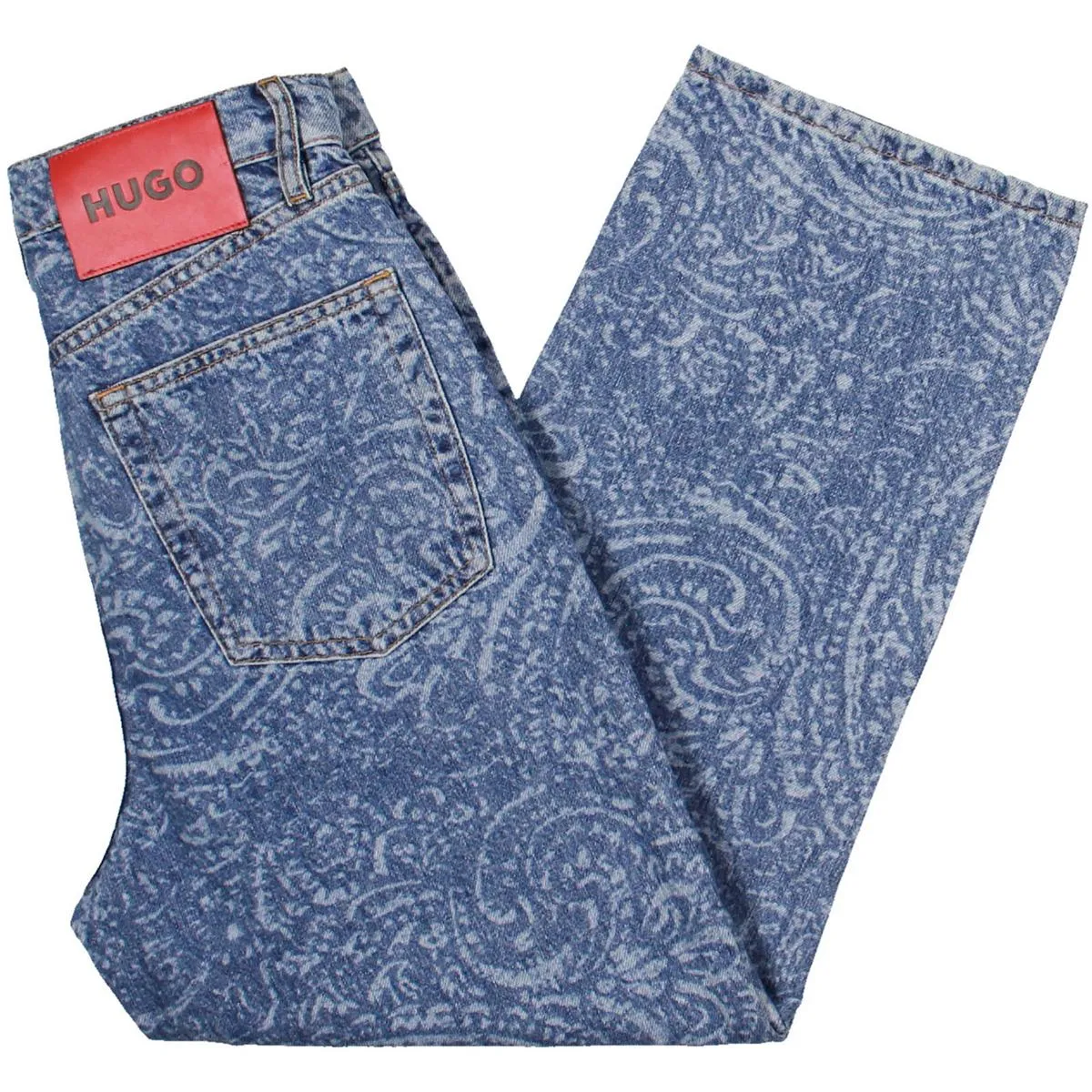 Womens Denim Printed Cropped Jeans