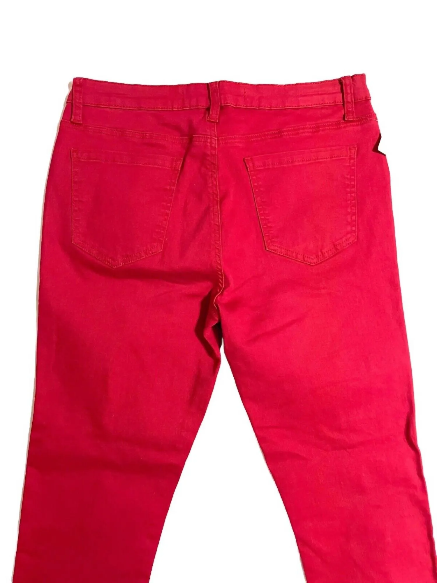 Women's Distressed Denim Skinny Jeans In Red
