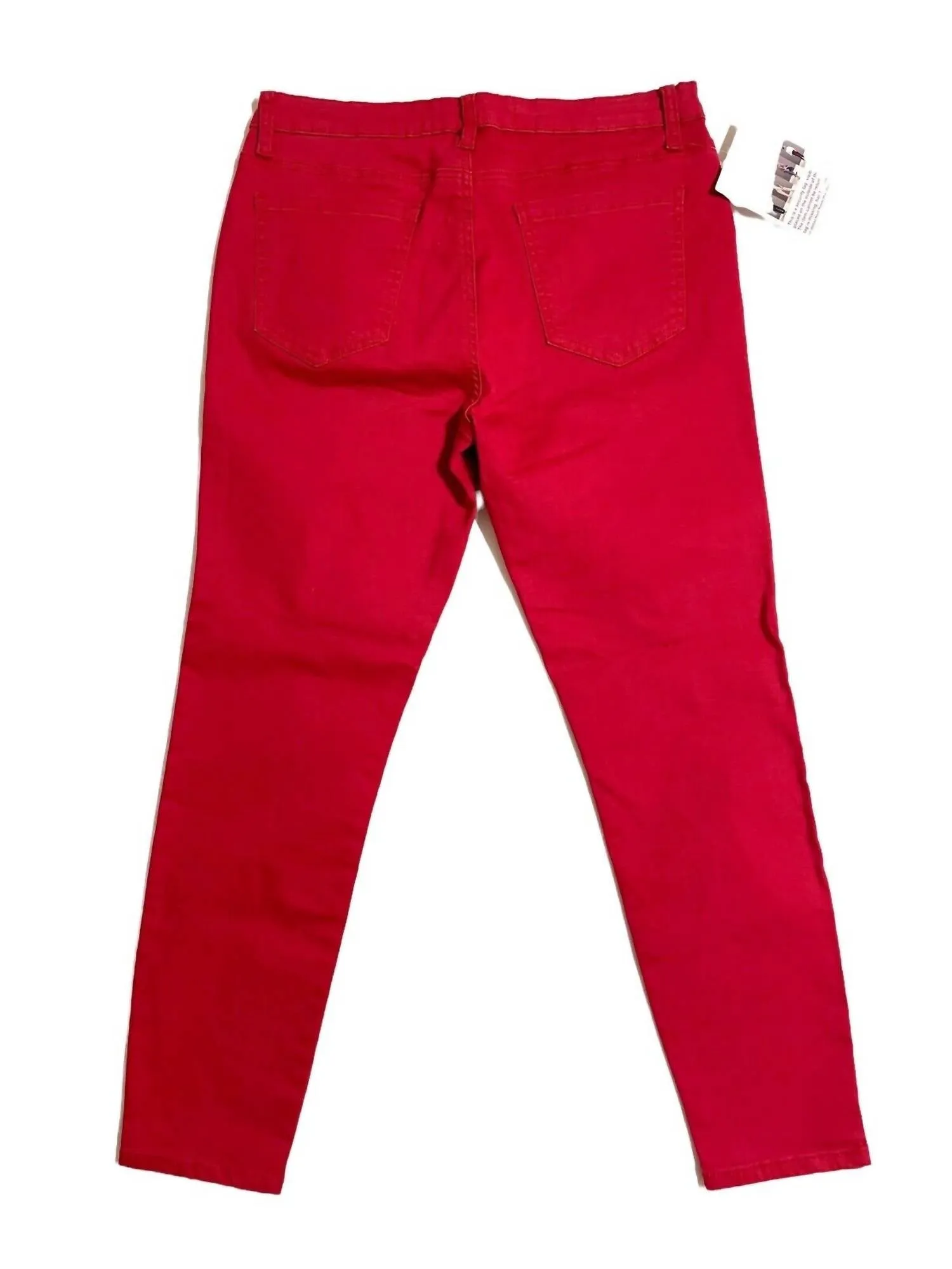 Women's Distressed Denim Skinny Jeans In Red