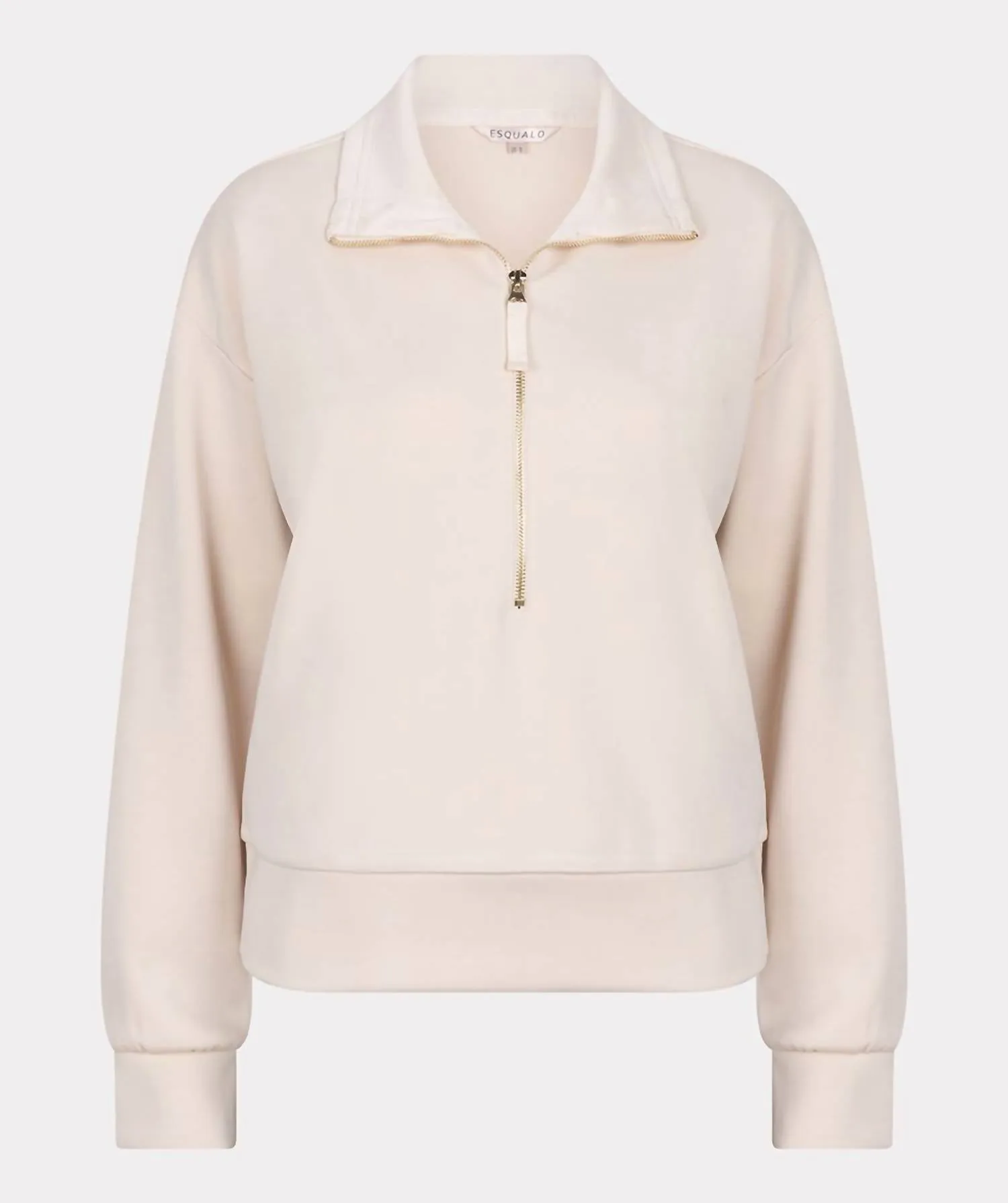 Women's Front Zipper Sweater In Sand