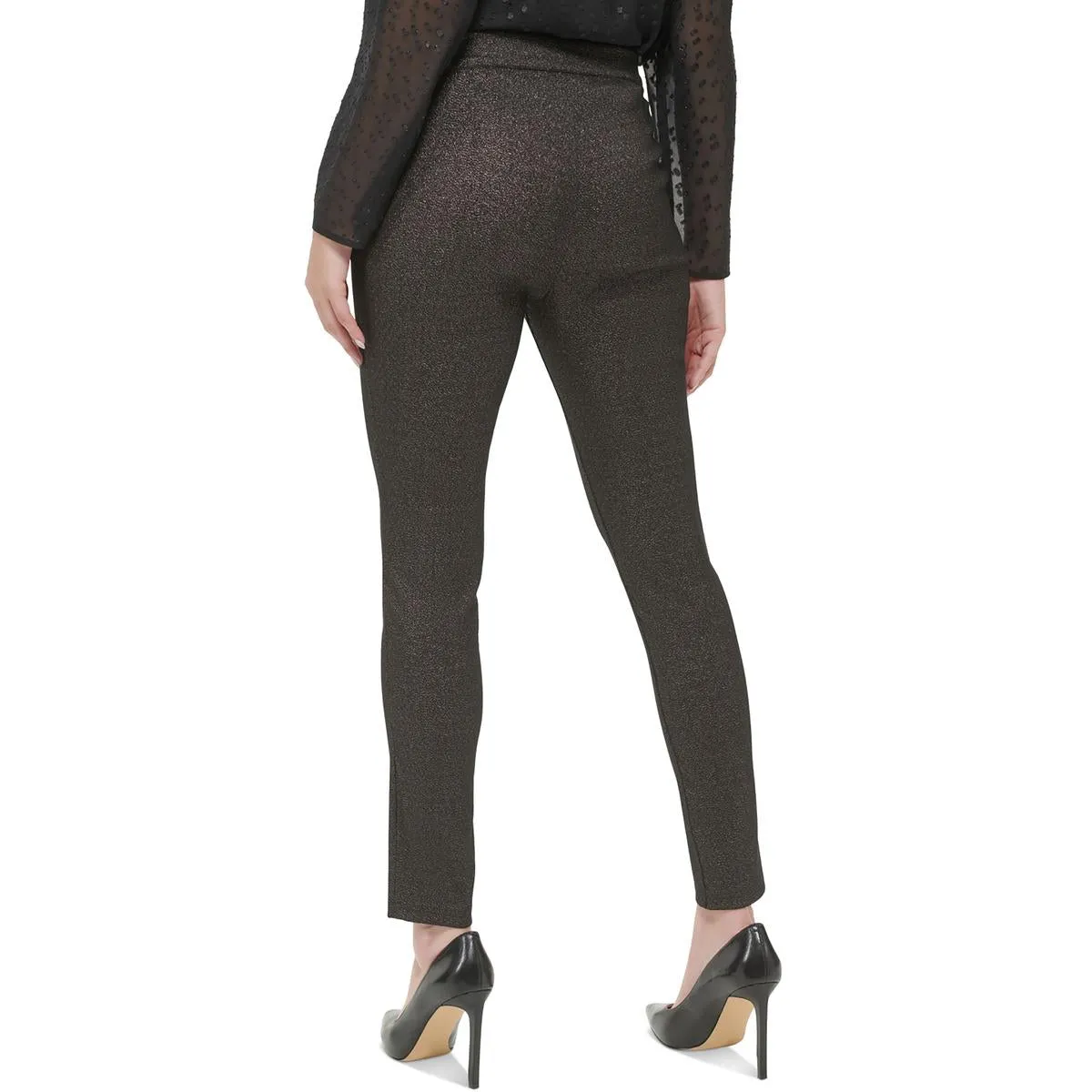 Womens High Rise Embellished Ankle Pants