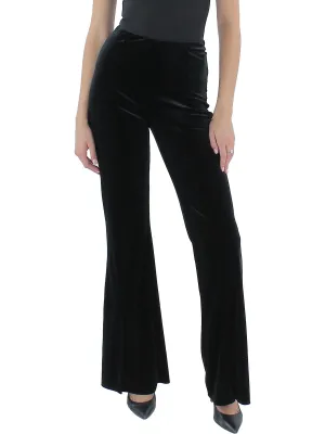 Womens High Rise Front Slit Wide Leg Pants