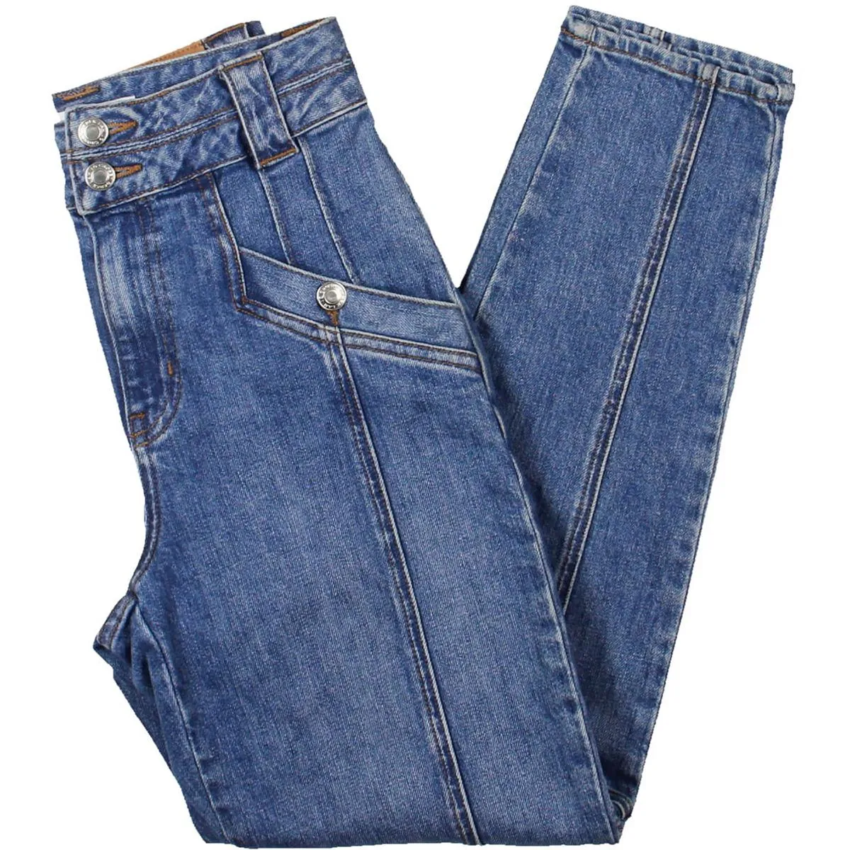 Womens High Rise Slant Pocket Ankle Jeans