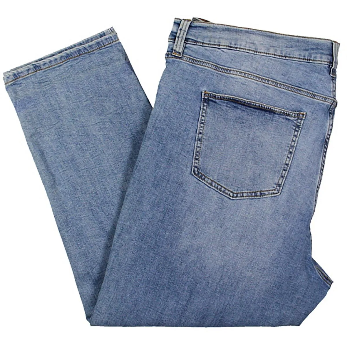 Womens High Rise Solid Straight Leg Jeans