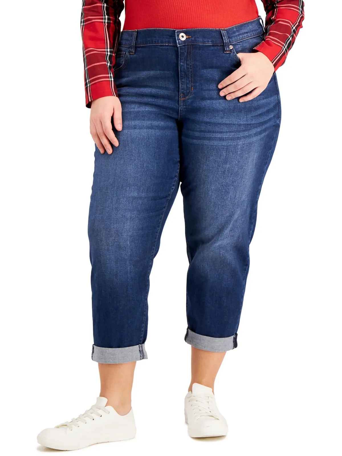 Womens High Rise Solid Straight Leg Jeans