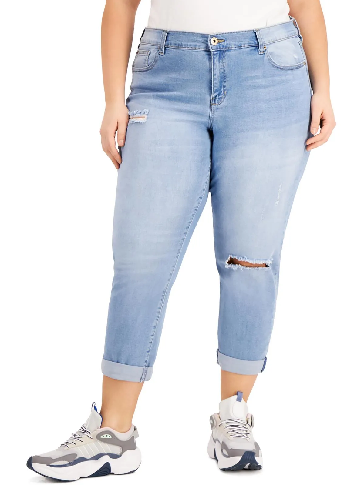 Womens High Rise Solid Straight Leg Jeans