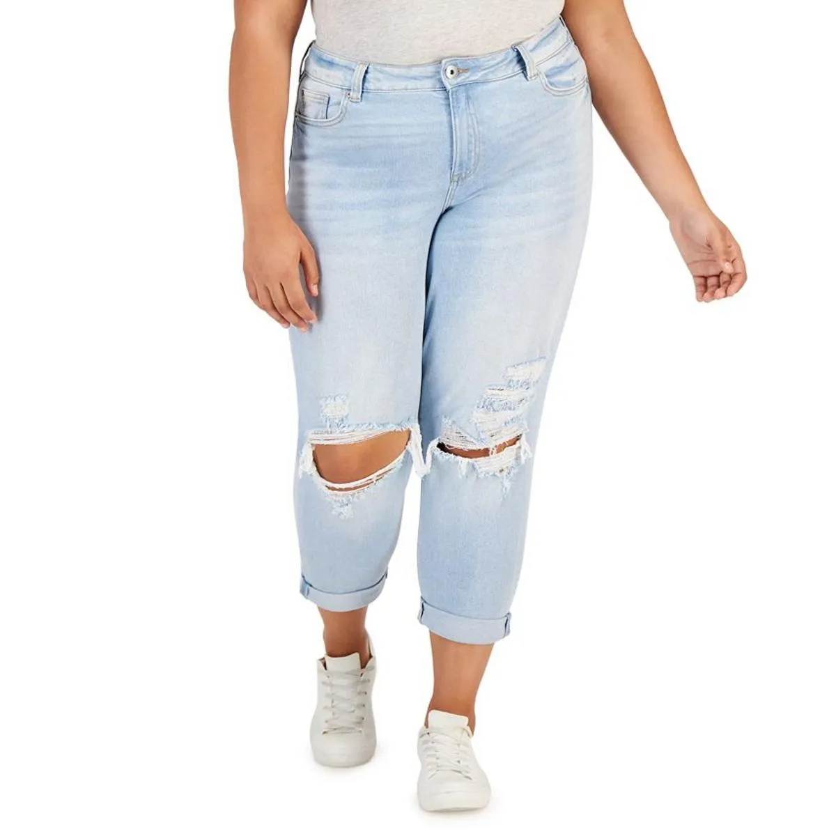 Womens High Rise Solid Straight Leg Jeans
