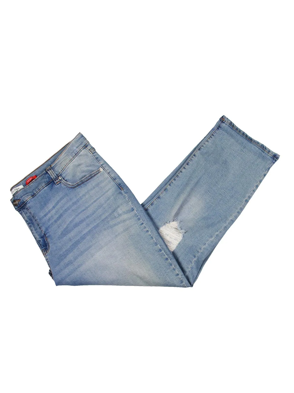 Womens High Rise Solid Straight Leg Jeans