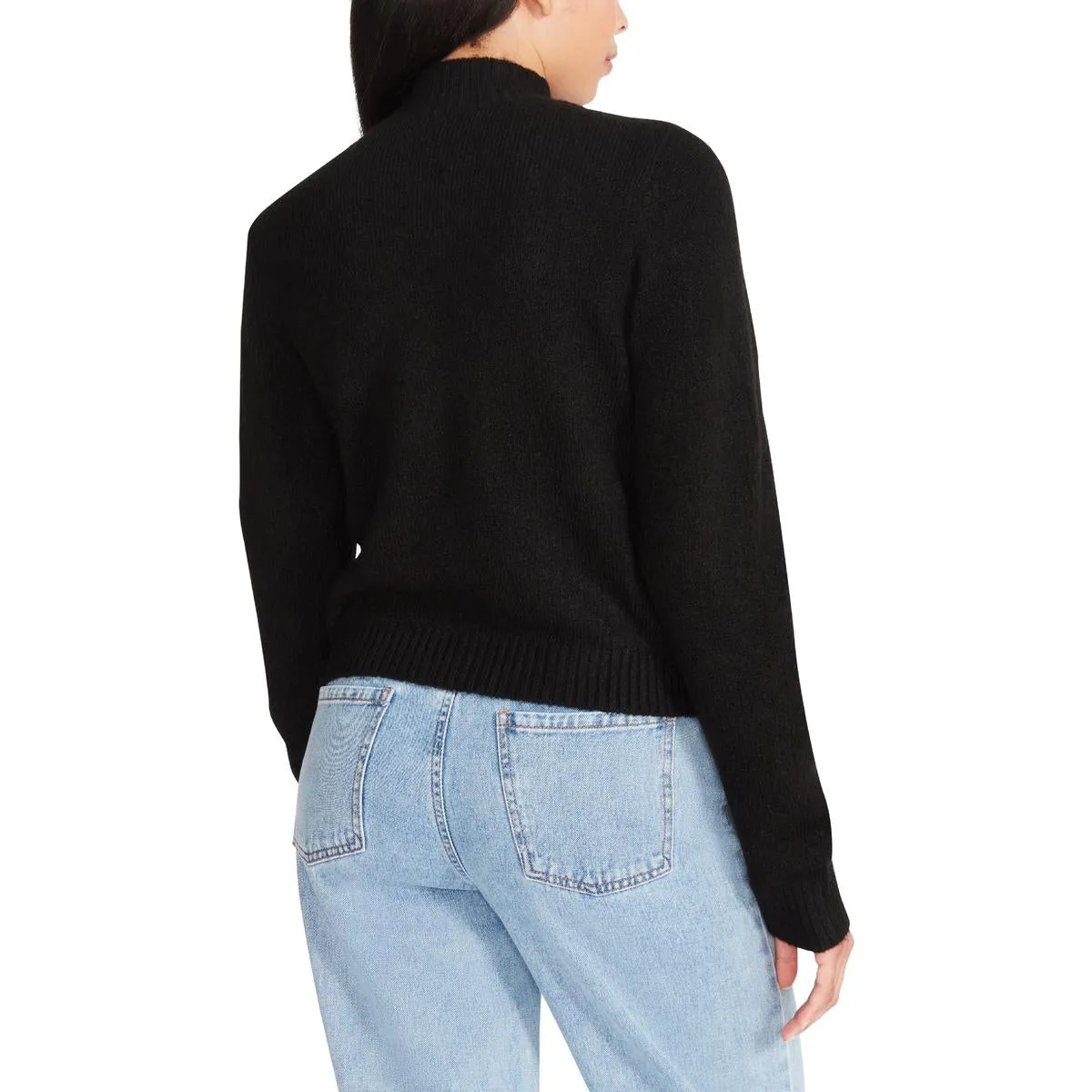 Womens Knit Cut-Out Mock Turtleneck Sweater