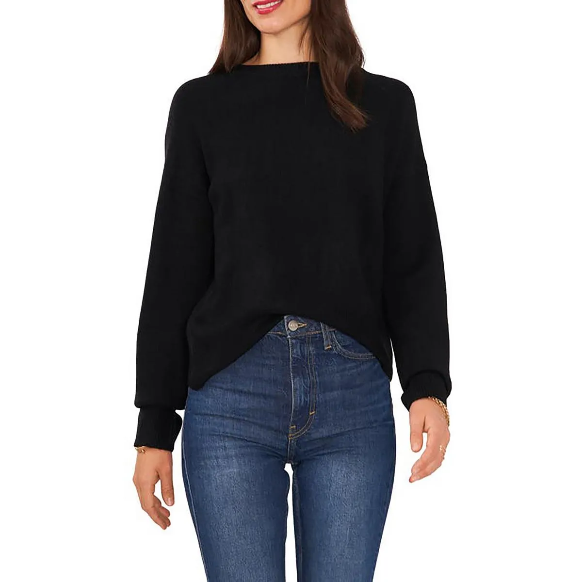 Womens Knit Cut-Out Pullover Sweater