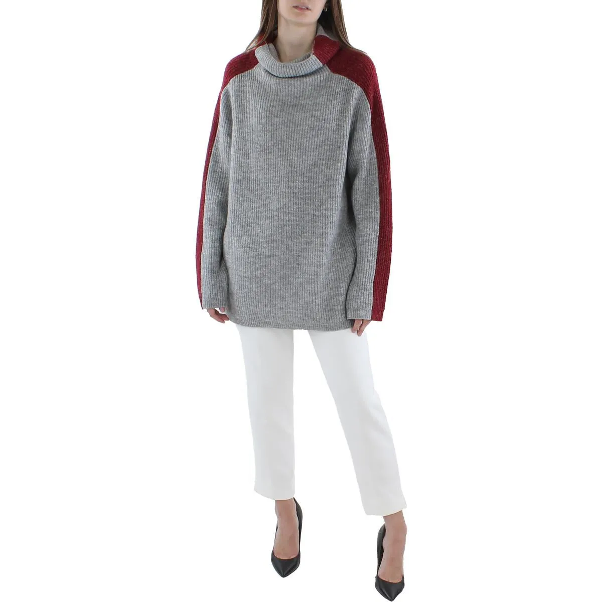 Womens Knit Oversize Turtleneck Sweater