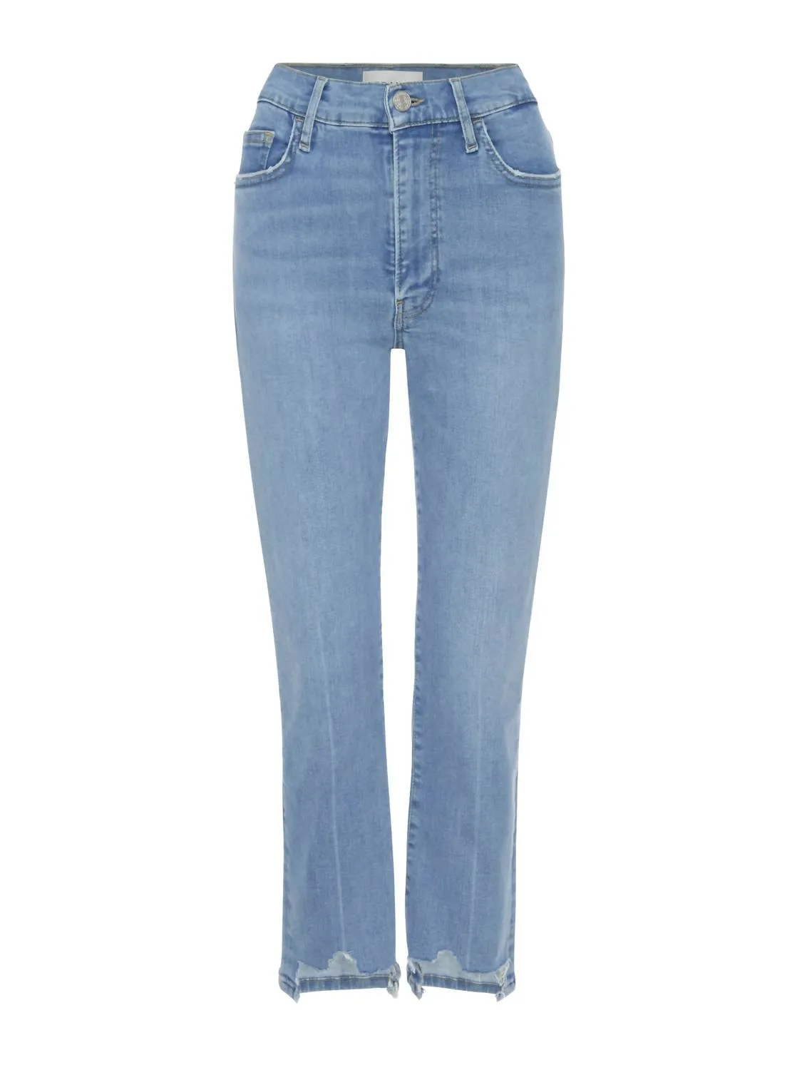 Women's Le High Straight Raw Fray Jeans In Clearwater Modern