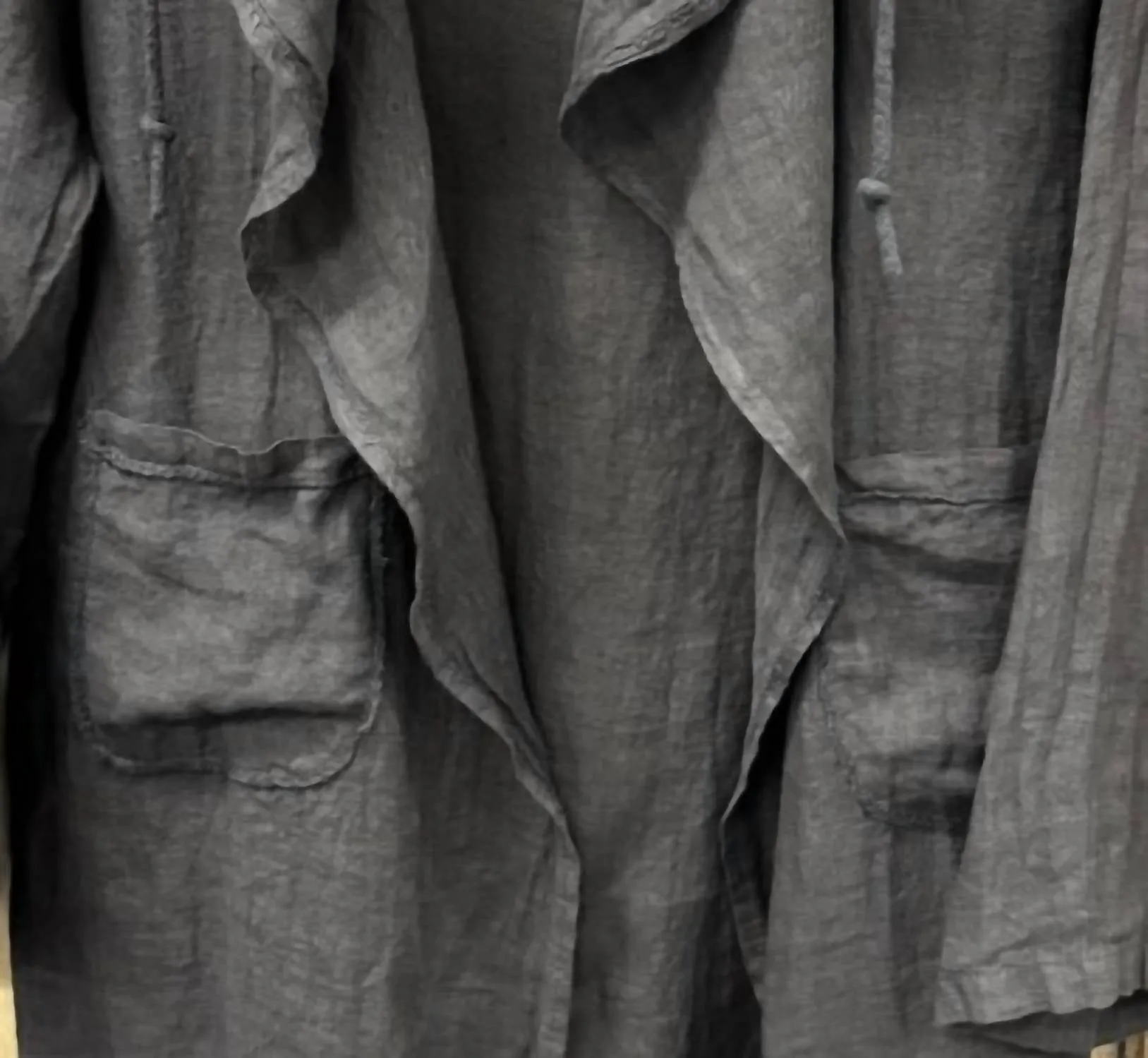 Women's Linen Duster Cadigan In Anthracite