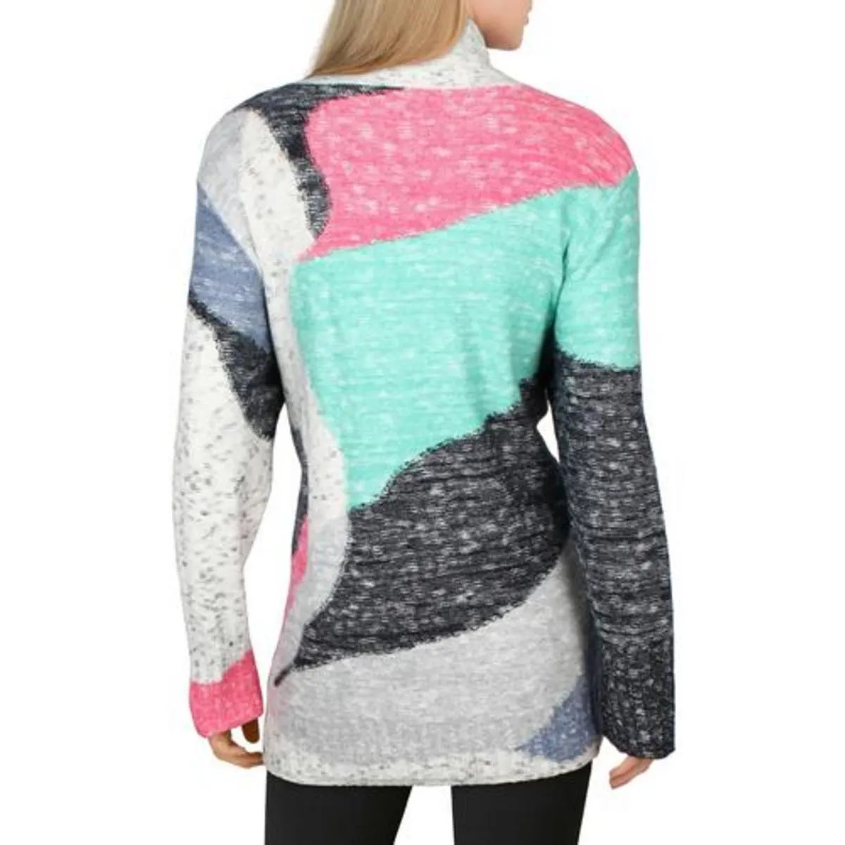 Womens Marled Long Sleeve Mock Turtleneck Sweater