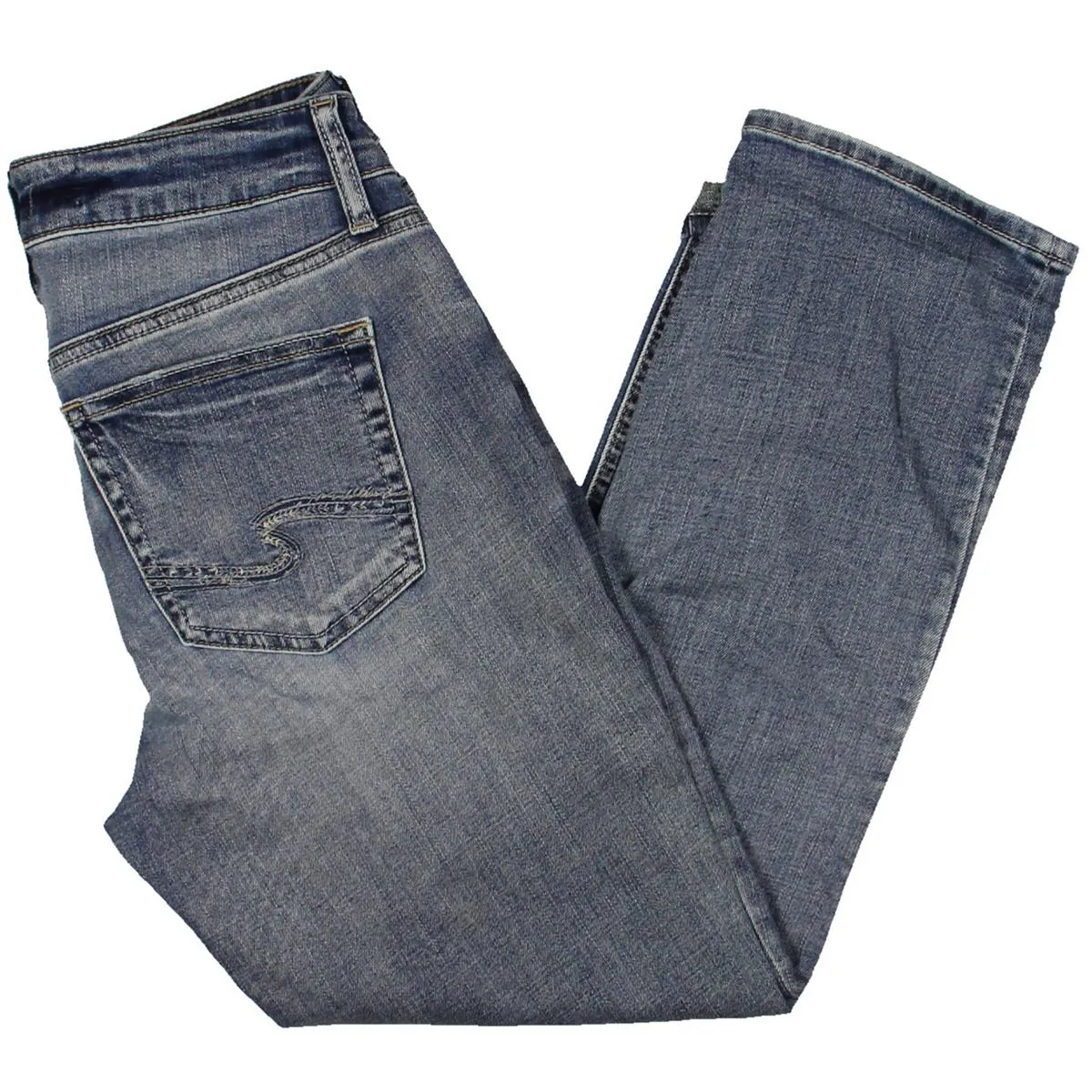 Womens Mid Rise Curvy Fit Capri Jeans