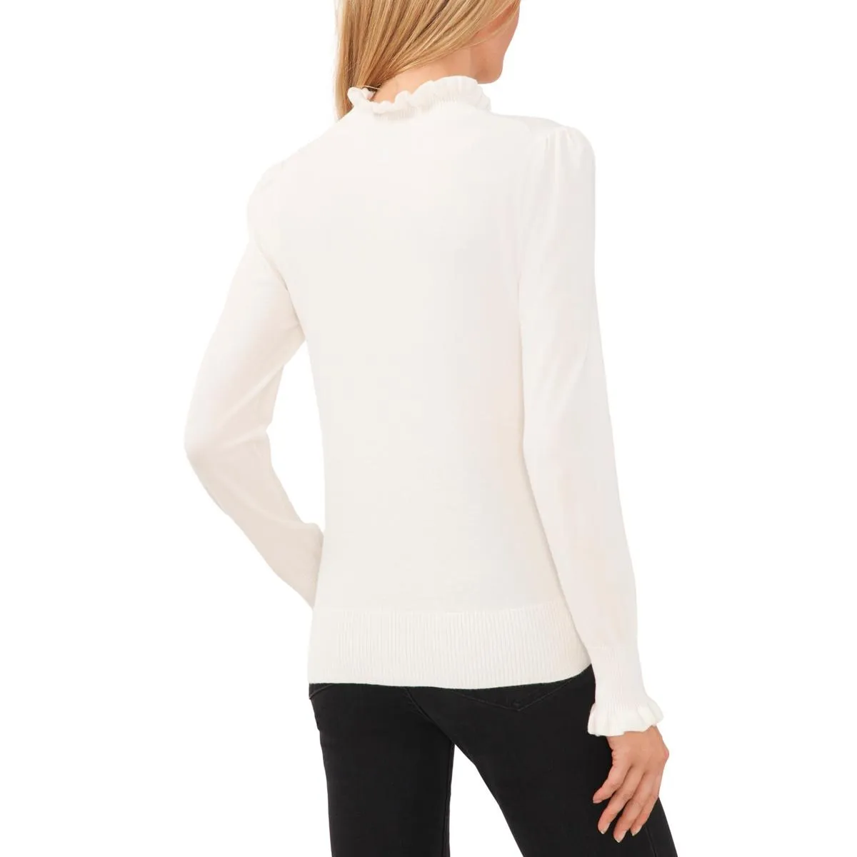Womens Mock Turtleneck Scalloped Mock Turtleneck Sweater