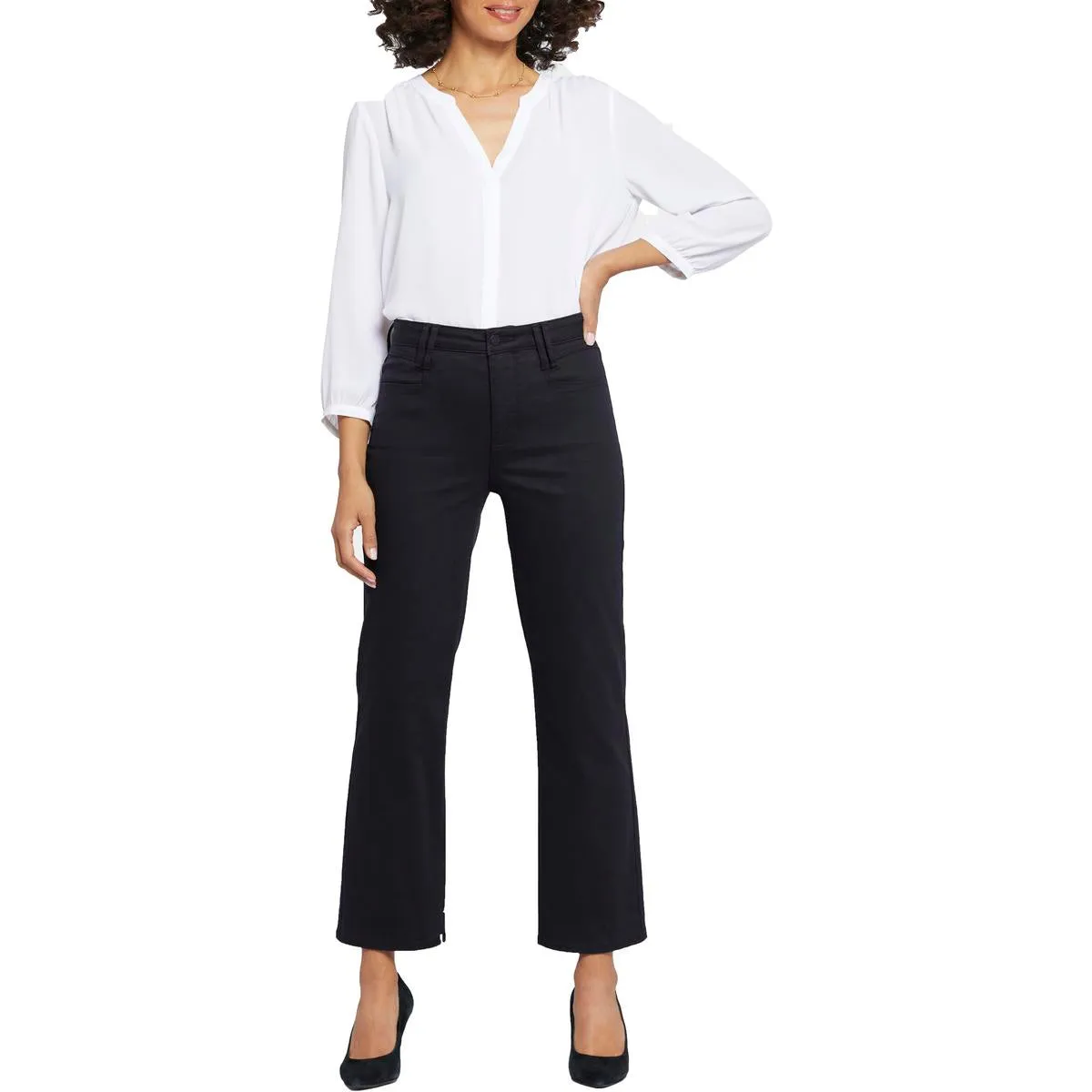 Womens Relaxed Ankle Straight Leg Jeans