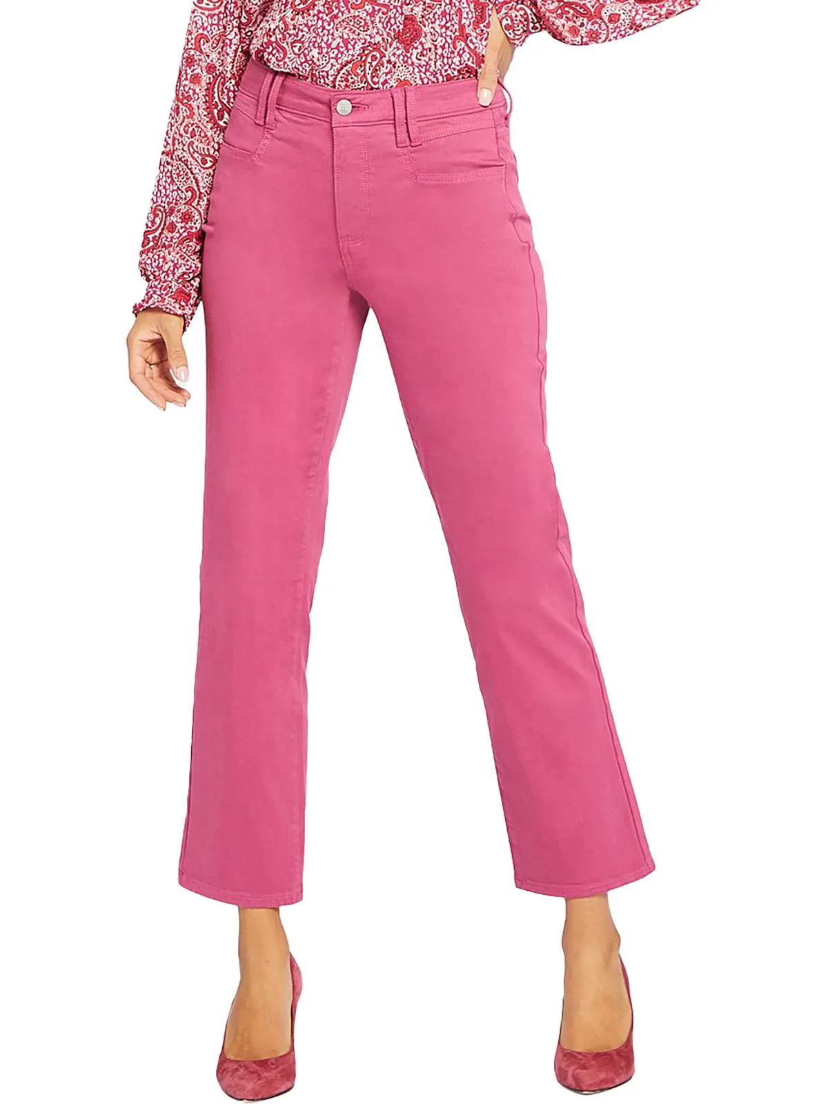 Womens Relaxed Ankle Straight Leg Jeans