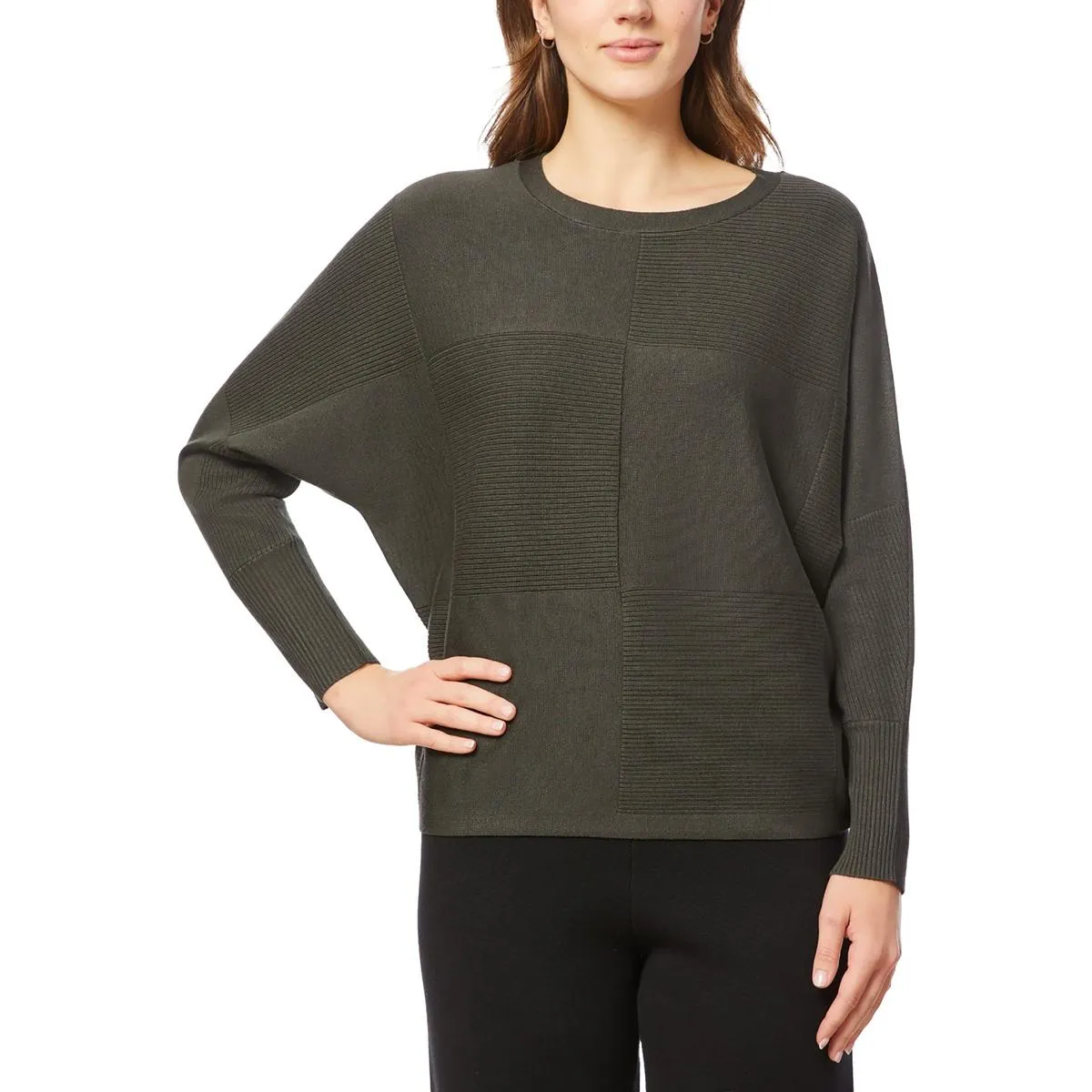 Womens Ribbed Viscose V-Neck Sweater
