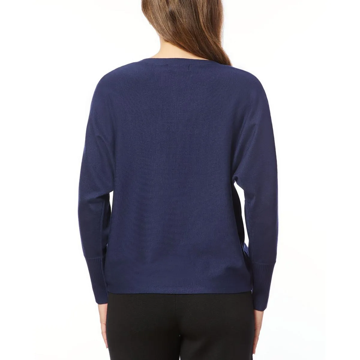 Womens Ribbed Viscose V-Neck Sweater