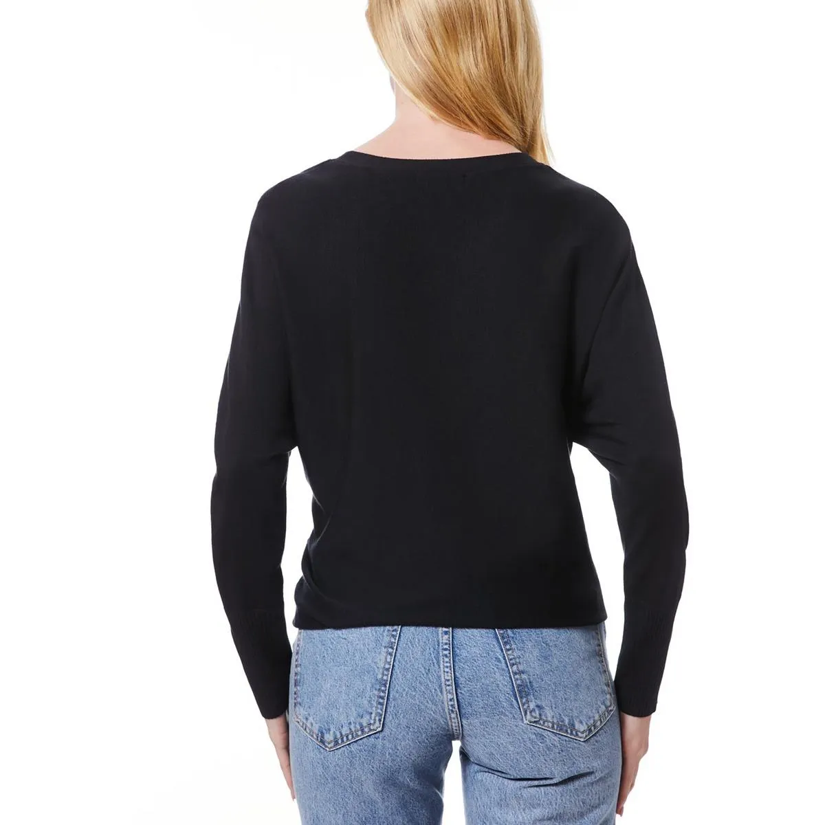 Womens Ribbed Viscose V-Neck Sweater